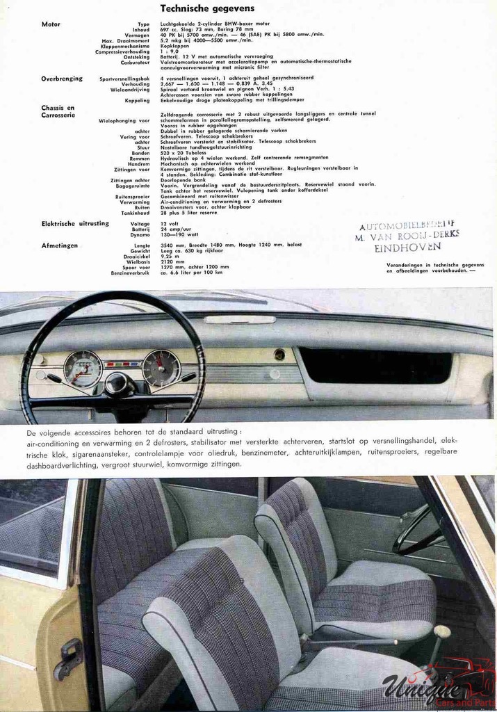 1959 BMW 700 Brochure Page 2